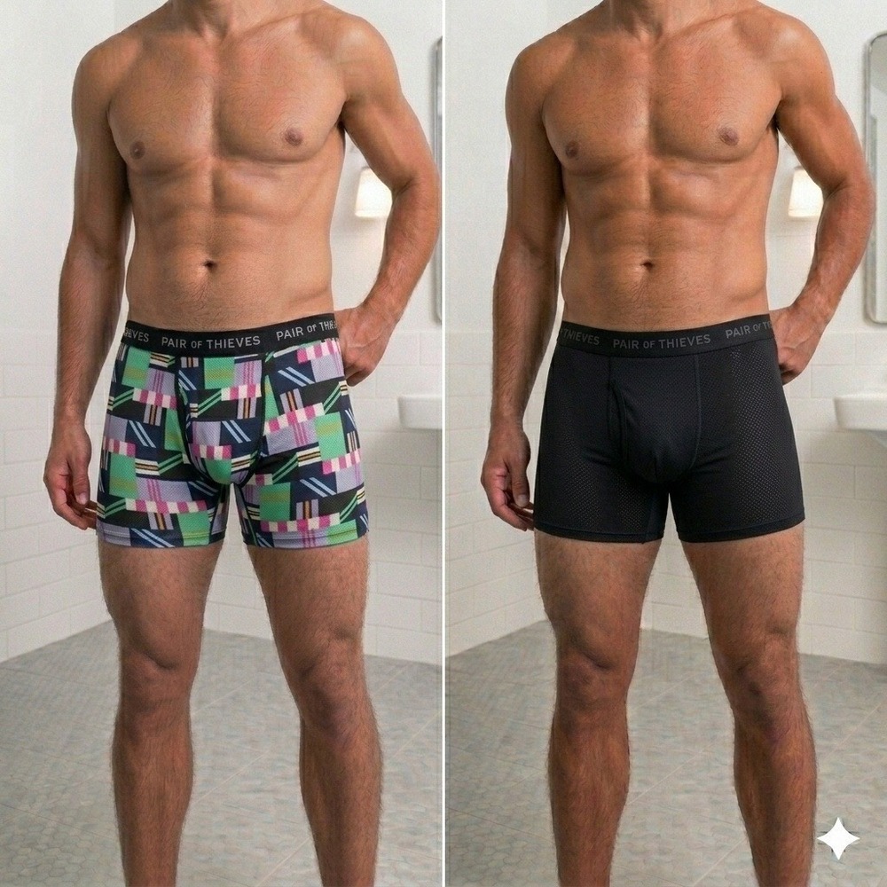 Pair of Thieves SuperFit Boxer Briefs XL Multicolor/Black (2) Pack **NEW**
